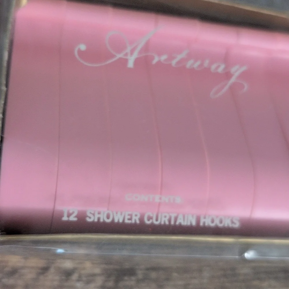 70s Vintage Artway Pink‎ Shower Curtain Hooks NIP MCM